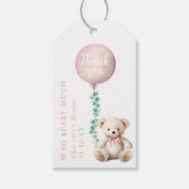 Waterverf Teddybeer en ballon dank u Label Cadeaulabel (Voorkant)