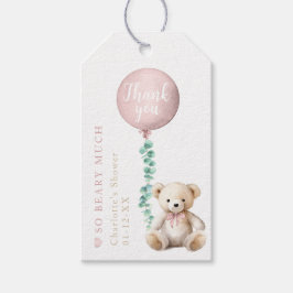 Waterverf Teddybeer en ballon dank u Label Cadeaulabel