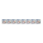 Waterverf teddybeer en sneeuwman satijnen lint (Voorkant)