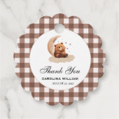 Waterverf teddybeer genderneutraal baby shower bedankjes labels (Voorkant)