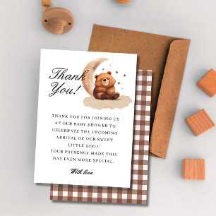 Waterverf teddybeer genderneutraal baby shower bedankkaart