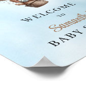 Waterverf Teddybeer heteluchtballon welkom Poster (Hoek)