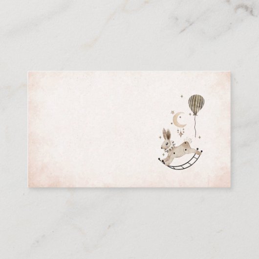 Waterverf teddybeer kinderkamer baby shower informatiekaartje (Achterkant)