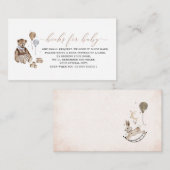 Waterverf teddybeer kinderkamer baby shower informatiekaartje (Voorkant / Achterkant)