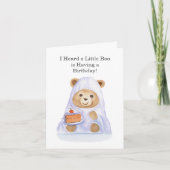 Waterverf teddybeer met Halloween taart Kaart (Voorkant)