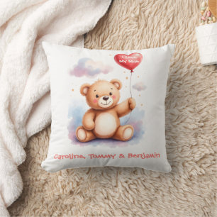 Waterverf Teddybeer Moeder Kussen
