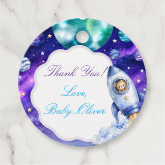 Waterverf Teddybeer Raket Baby Shower Favor Tag Bedankjes Labels