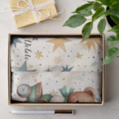 Waterverf teddybeer sterren groene fiets mooi tissuepapier (Geschenk)