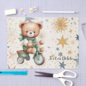 Waterverf teddybeer sterren groene fiets mooi tissuepapier (Craft)
