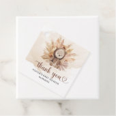 Waterverf teddybeer tropisch gedroogd palmdouche bedankjes labels (In situ)