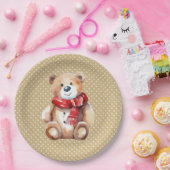 Waterverf Teddybeer voor Verjaardag Papieren Bordje (Feest)