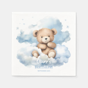 Waterverf Teddybeer Wolken Servet