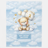 Waterverf teddyberendeken 2e verjaardag fleece deken (Voorkant)