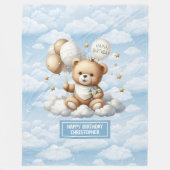 Waterverf teddyberendeken voor verjaardagscadeau fleece deken (Voorkant)