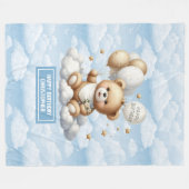 Waterverf teddyberendeken voor verjaardagscadeau fleece deken (Voorkant (Horizontaal))