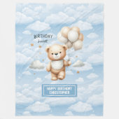 Waterverf teddydeken voor eerste verjaardag fleece deken (Voorkant)