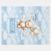 Waterverf teddydeken voor eerste verjaardag fleece deken (Voorkant (Horizontaal))