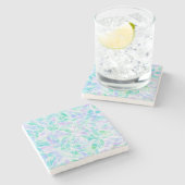 Waterverf tegelpatroon stenen onderzetter (Zijkant)