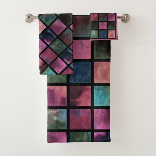 Waterverf, tegels bad handdoek (Insitu)