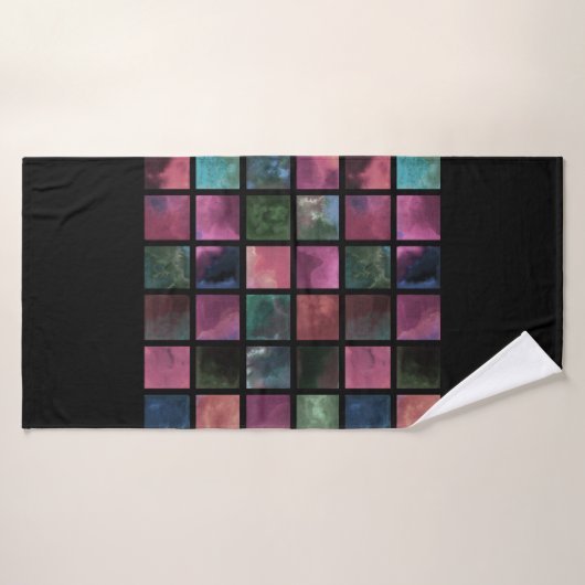 Waterverf, tegels badhanddoek (Badhanddoek)