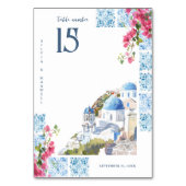 Waterverf Tegels | Griekenland bruiloft Kaart (Voorkant)