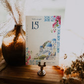 Waterverf Tegels | Griekenland bruiloft Kaart