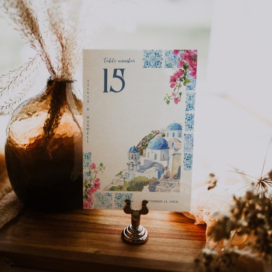 Waterverf Tegels | Griekenland bruiloft Kaart