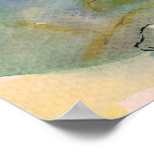 Waterverf tekening met een oude muur tegen de mont poster (Hoek)