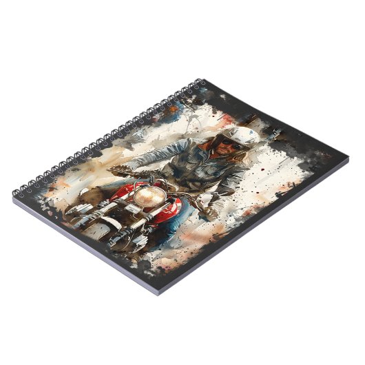 Waterverf tekening MotoBikers Notitieboek (Linkerzijde)