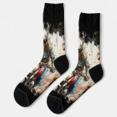 Waterverf tekening MotoBikers Sokken (Links)