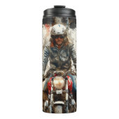 Waterverf tekening MotoBikers Thermosbeker (Voorkant)