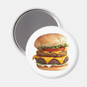 Waterverf tekening van Cheeseburger Magneet (Voorkant / Achterkant)