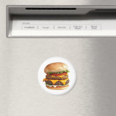 Waterverf tekening van Cheeseburger Magneet (Insitu (Vaatwasser))