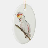 Waterverf tekening van een kaketoe papegaai keramisch ornament (Rechts)