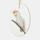 Waterverf tekening van een kaketoe papegaai keramisch ornament (Links)