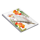 Waterverf tekening van een kaketoe papegaai notitieboek (Rechterzijde)