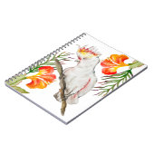 Waterverf tekening van een kaketoe papegaai notitieboek (Linkerzijde)