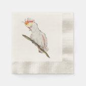 Waterverf tekening van een kaketoe papegaai servet (Voorkant)