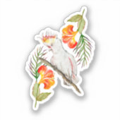 Waterverf tekening van een kaketoe papegaai sticker (Voorkant)