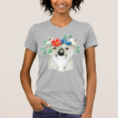 Waterverf Tekening van het Beer Cute Floral Koala T-shirt (Voorkant)