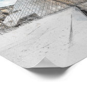 Waterverf tekening van het Louvre Paris, Frankrijk Poster (Hoek)