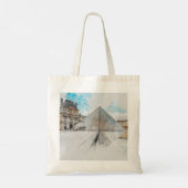 Waterverf tekening van het Louvre Paris, Frankrijk Tote Bag (Achterkant)