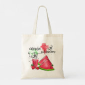 Waterverf tekening van watermeloen en aardbeien tote bag (Achterkant)