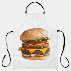 Waterverf Tekening van Yummy Cheeseburger Schort