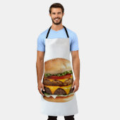 Waterverf Tekening van Yummy Cheeseburger Schort (Gedragen)