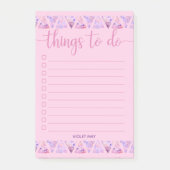 Waterverf tekent roze om lijst te doen post-it® notes (Voorkant)