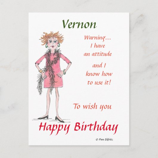 Waterverf tekenvrouw met standvastigheid briefkaart (Voorkant)