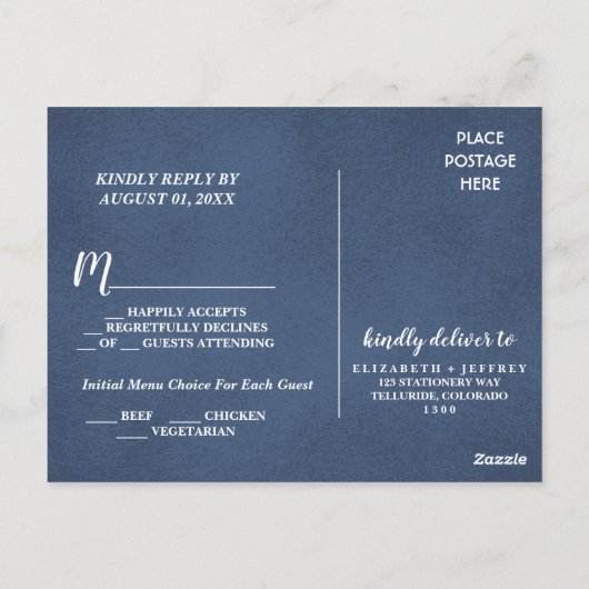 Waterverf Telluride Colorado Menu Keuze RSVP (Achterkant)