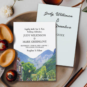 Waterverf Telluride Colorado Ski Mountain Feestdagenkaart