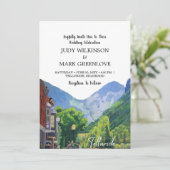 Waterverf Telluride Colorado Ski Mountain Feestdagenkaart (Staand voorkant)